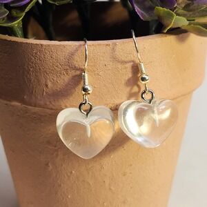 Handmade Clear Jelly Translucent Dangle Drop Earrings 1.5 inches NEW‎ Casual